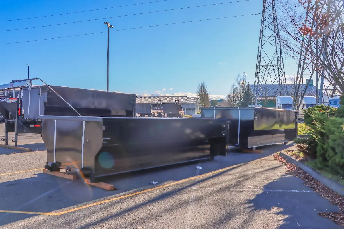Roll-off dumpster ready for waste disposal at job site for Commercial Dumpster Rental in Coldwater